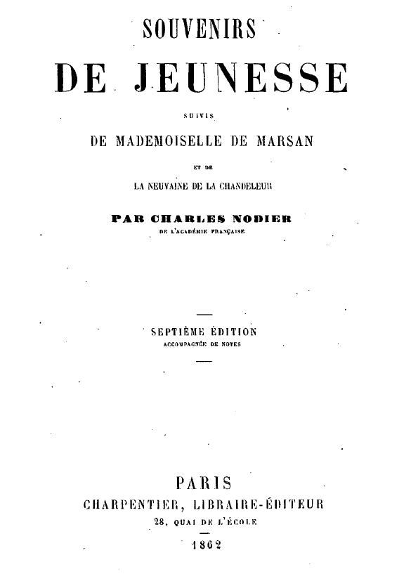 Souvenirs de jeunesse